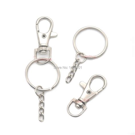 Pcs Lot Metal Keyring Keychain With Swivel Clasps Lobster