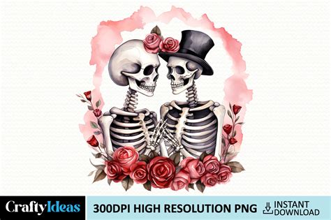 Valentines Day Skeletons Graphic By Craftyideas · Creative Fabrica