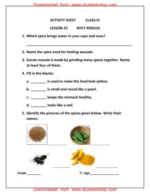 Evs Worksheets For Class With Answers Pdf Fill Online Printable