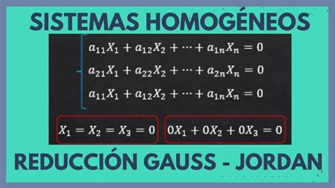 Sistemas Homogéneo De Ecuaciones Soluciones únicas Infinitas O Inconsistentes Youtube