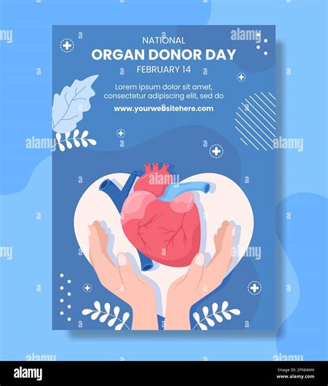 World Organ Donation Day Poster Flat Cartoon Hand Drawn Background