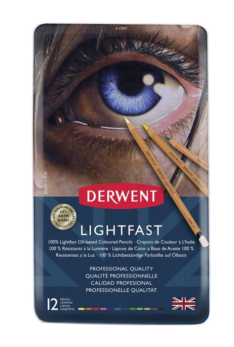 Derwent Lightfast Pencil Tins Tin Of 12 The Drawing Room