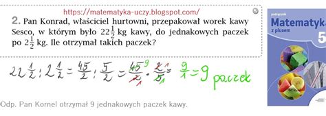 Matematyka Uczy Zad I Str Matematyka Z Plusem Dzielenie