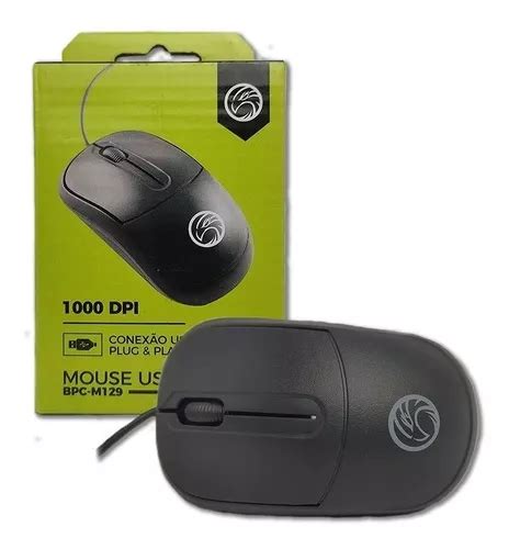 Mouse Usb Óptico Bpc m129 Cor Preto