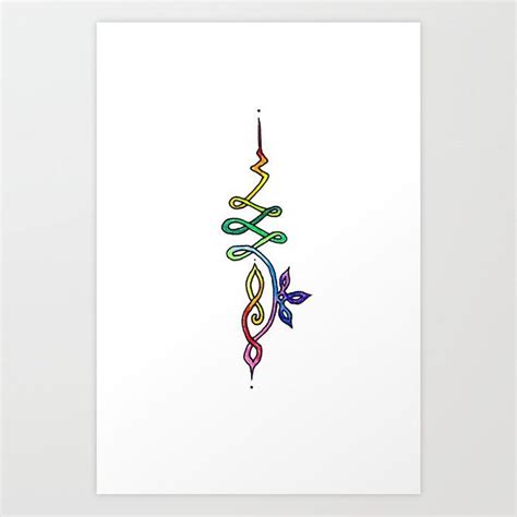 A Colorful Art Print With An Arrow And Swirls On The Bottom In White Paper