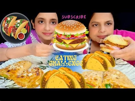 Asmr Eating Challenge Zinger Burger With Full Of Chicken And Cheesy