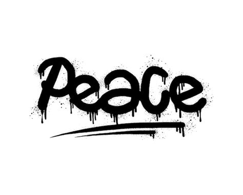 Premium Vector Spray Painted Graffiti Peace Word In Black Over White