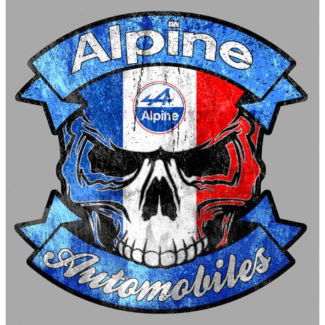 ALPINE Skull Trash Sticker Laminated Decal Cafe Racer Bretagne