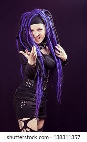 Portrait Woman Purple Dreadlocks Stock Photo Shutterstock