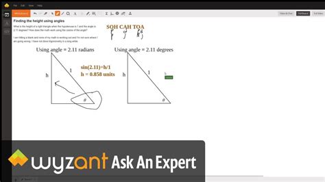 Find The Height Of A Right Triangle Using Trig Youtube