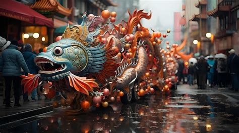 Premium Photo | Chinese Dragon Dance Parade for Lunar New Year ...