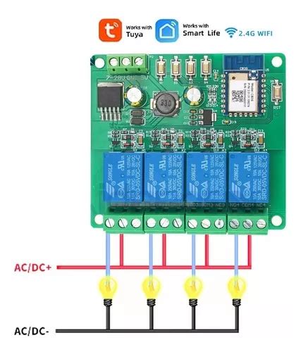 Modulo Tuya Rele Ch Canais Interruptor Wifi Pulso E Trava Frete Gr Tis