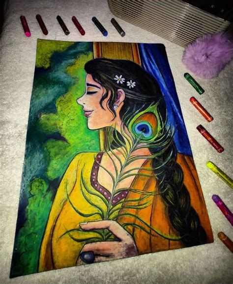 ♥ Radharani ♥ | Hand painting art, Butterfly art painting, Mini canvas art