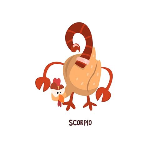 Signo Del Zodiaco Escorpio Personaje De Chica Divertida Vector De