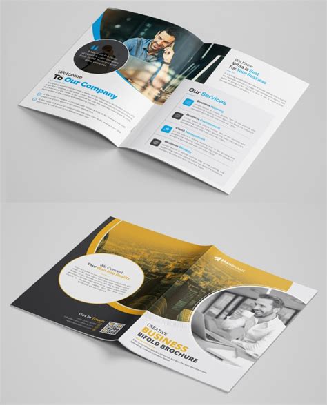 Modern Bi Fold Brochure Design Templates Entheosweb