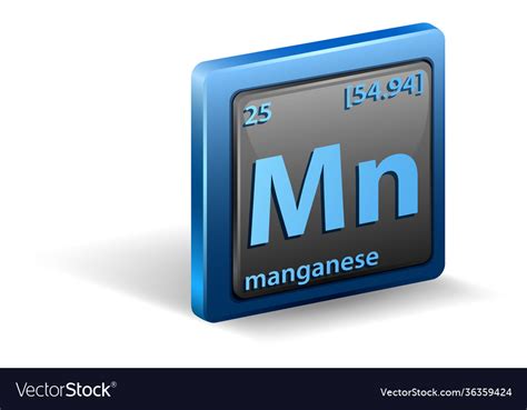 Manganese Chemical Element Symbol Royalty Free Vector Image