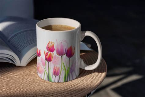 Mothers Day Tulip Mug Cute Tulip Coffee Mug Kawaii Cute Coffee Mug