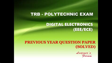 TRB POLYTECHNIC PREVIOUS YEAR QUESTION SOLVED DIGITAL