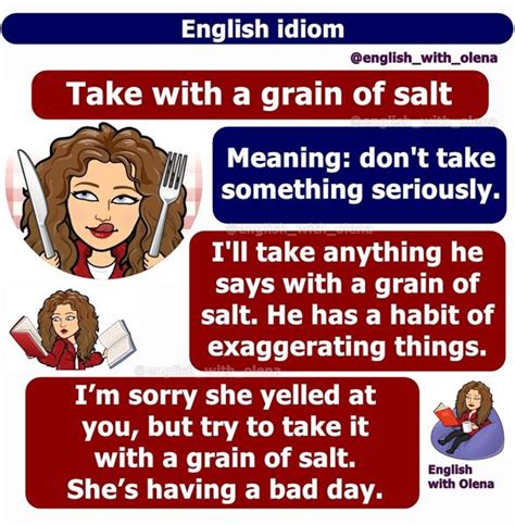 English with Olena: English idiom "Take with a grain of salt" in 2024 ...