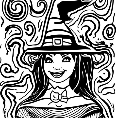 Halloween Witch coloring page | Free Printable Coloring Pages