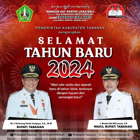 Bupati Tabanan Dan Wakil Bupati Tabanan Mengucapkan Selamat Tahun Baru