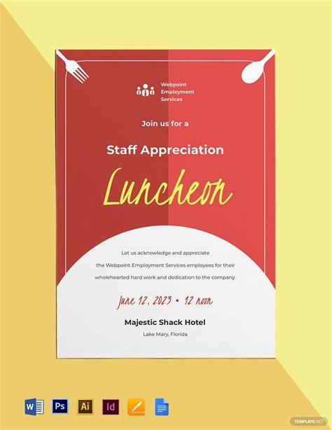 Office Team Lunch Invitation Email Template | Onvacationswall.com