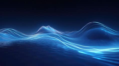 Premium Photo | Abstract Blue Light Waves in Dark Background