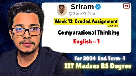 Week Ct English Graded Assignment Iit Madras Bs Degree Youtube