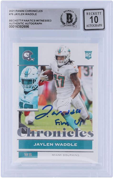 Jaylen Waddle Miami Dolphins Autographed 2021 Panini Chronicles 76