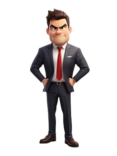 Premium Photo Angry Businessman Cartoon Character Isolated