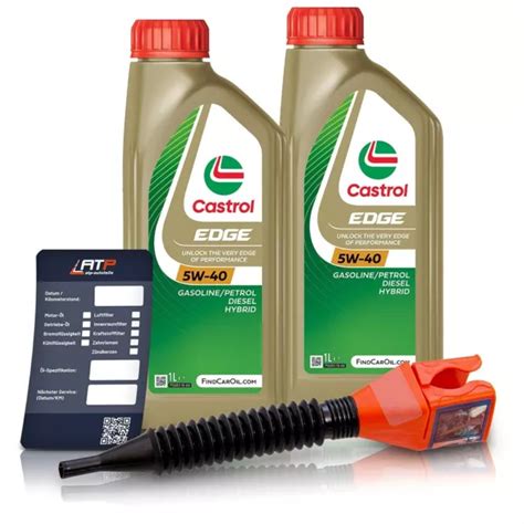 OLIO MOTORE 2X1 Litro Castrol Edge Fluid Titani 5W 40 Acea C3 EUR 50 89