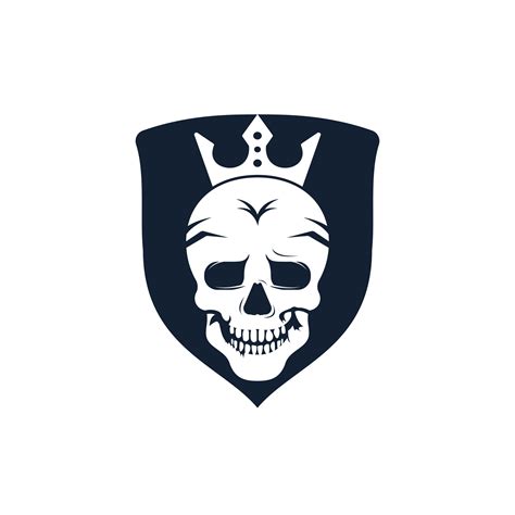 Skull King Vector Logo Design Template Dark King Logo Design Concept