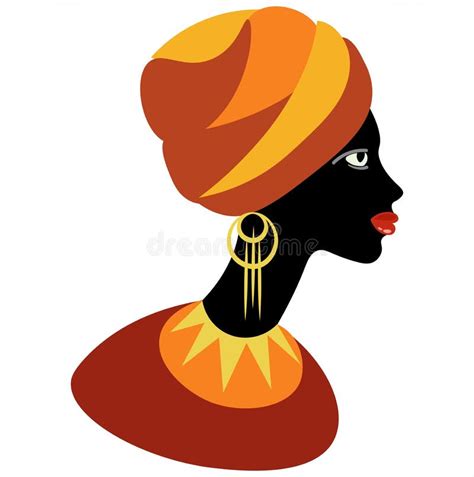 Retrato De Perfil De Una Hermosa Mujer Africana En Un Turbante