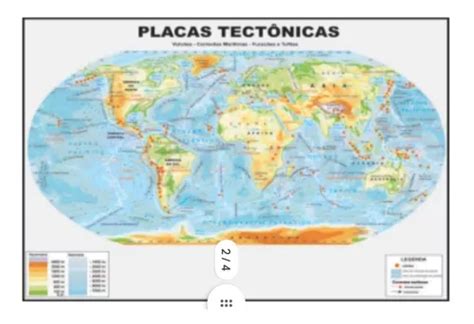 Mapa Mundo Placas Tectônicas Em Lona Editora Glomapas Parcelamento