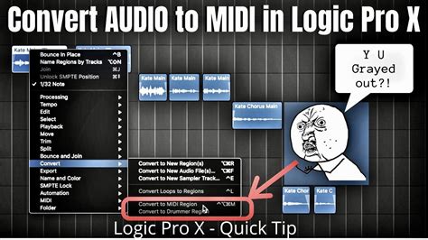 How To Convert Audio To Midi In Logic Pro X Logic Pro X Quick Tip