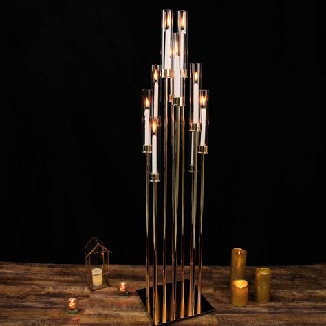 Cluster Taper Candle Holder Candelabra With Glass Tableclothsfactory