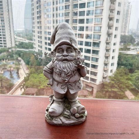 Polyresin Gnome Dwarf Figurine Whether Resist For Outdoor Garden