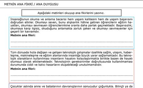 8 Sınıf METNİ ANLAMA VE DEĞERLENDİRME Türkçe Ödevleri Morpa Kampüs