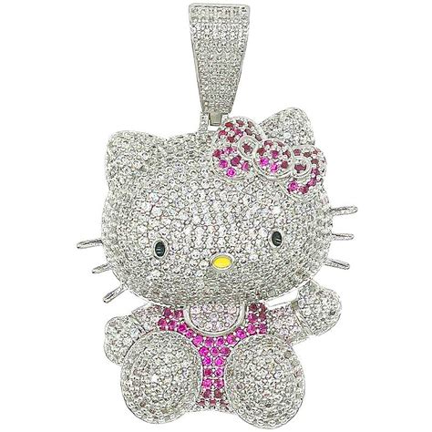 Custom Hello Kitty Pendant Necklace Chain Bijouterie Gonin