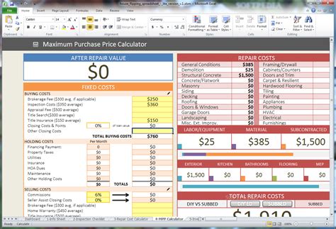 Fix And Flip Spreadsheet Spreadsheet Downloa Fix N Flip Spreadsheet