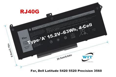 WY9DX RJ40G M033W M3KCN Laptop Internal Battery For Dell Latitude