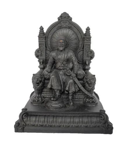 Black Fiber 7 Inch Chhatrapati Shivaji Maharaj Statue For Interior