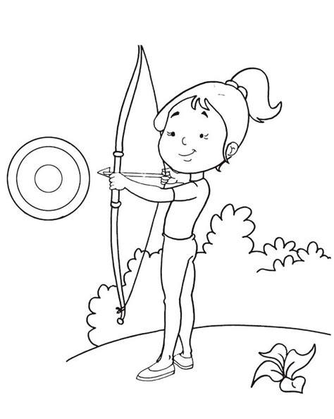 Coloriage Fille Archer T L Charger Et Imprimer Gratuit Sur