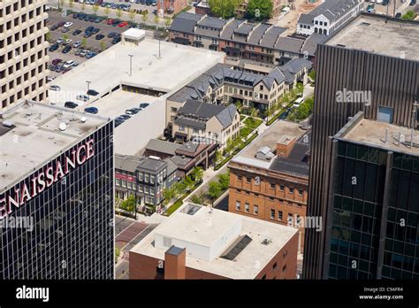 Aerial View Of Downtown Columbus Ohio Taken From The James A Rhodes