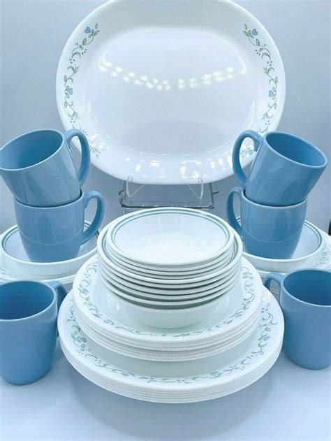 Corelle Country Cottage 37 Pc Dinnerware Set Pasta Plates Platter Mugs