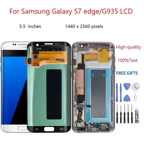 อะไหล่หน้าจอสัมผัสดิจิทัล Lcd แบบเปลี่ยน สําหรับ Samsung Galaxy S7 Edge