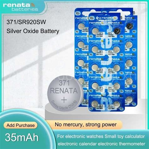 Orihinal Na Renata 371 SR920SW AG6 LR920 1 55V Sier Oxide Watch Battery