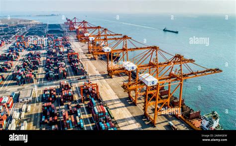 A view of the container terminal at the Qinzhou Port area of the China (Guangxi) Pilot Free ...