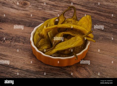 Marinated Spicy And Hot Green Pepper In The Bowl Stock Photo Alamy