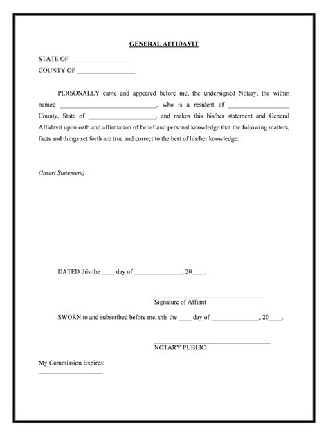 Free Printable Affidavit Form